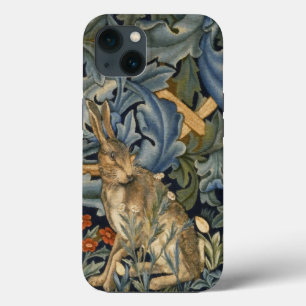 Etui iPhone 13 William Morris Lapin de forêt Floral Art Nouveau