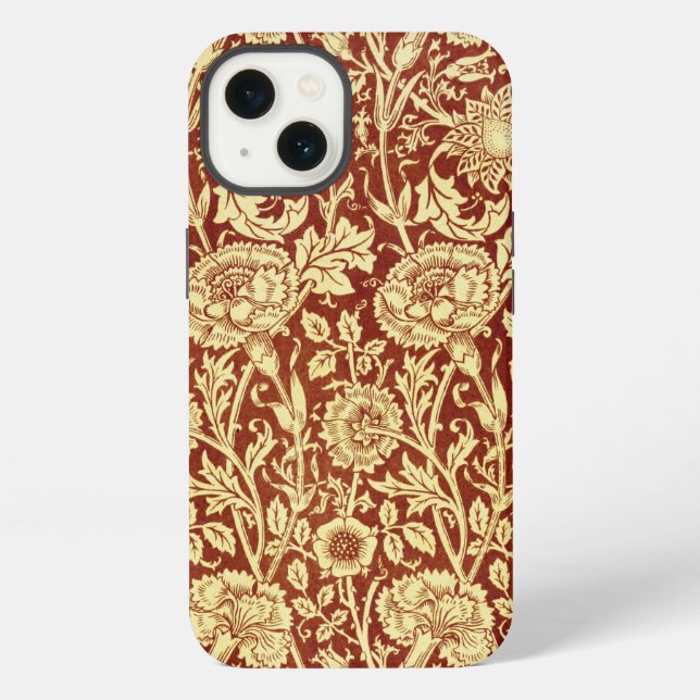 Coque iPhone William Morris Œillets Rouge et Blanc (Verso)