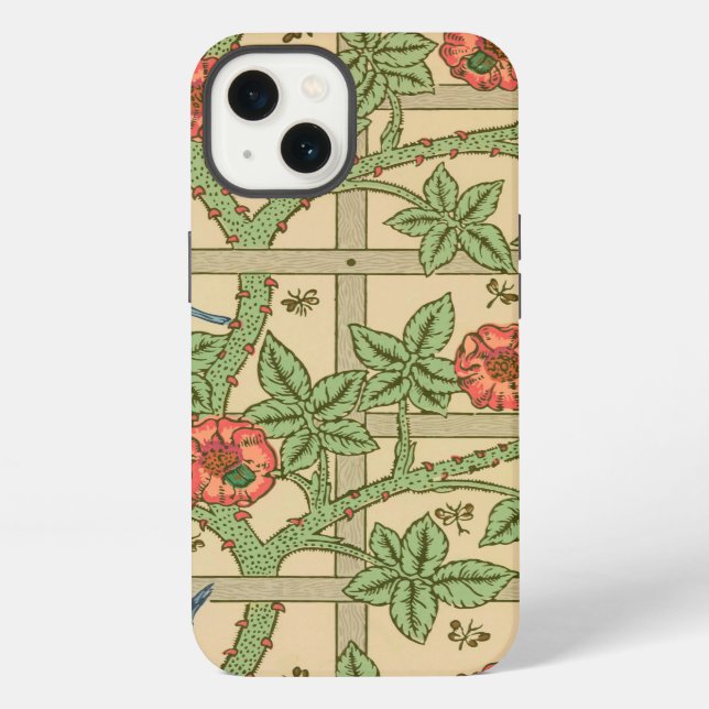 Coque iPhone William Morris Trellis Design classique de papier  (Verso)