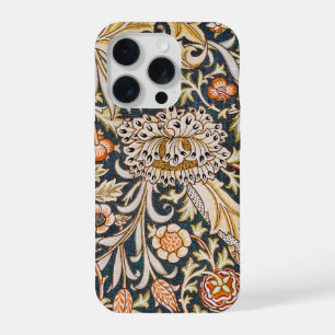 Coque iPhone 15 Pro William Morris Vintage Trent Motif Floral Bleu