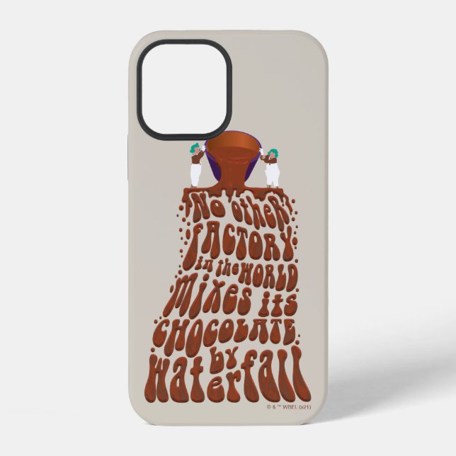 Coque iPhone Willy Wonka Chocolate Waterfall Typography (Verso)