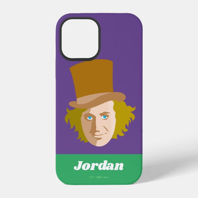 Coque iPhone Willy Wonka Stenciled Face Graphisme (Verso)