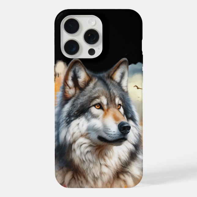 Coque iPhone Wolf en automne Couleurs : La beauté de la nature (Verso)