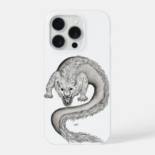 Coque iPhone 15 Pro Wolfdragon noir et blanc Design