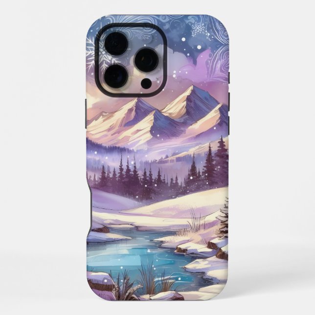 Coque iPhone Wonderland d'hiver Motifs de Nature Mountain Lake (Verso)