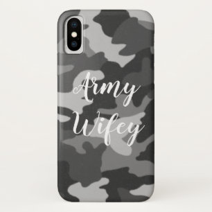 Coque iPhone X Coque iphone de Caméra gris hiver de l'Armée
