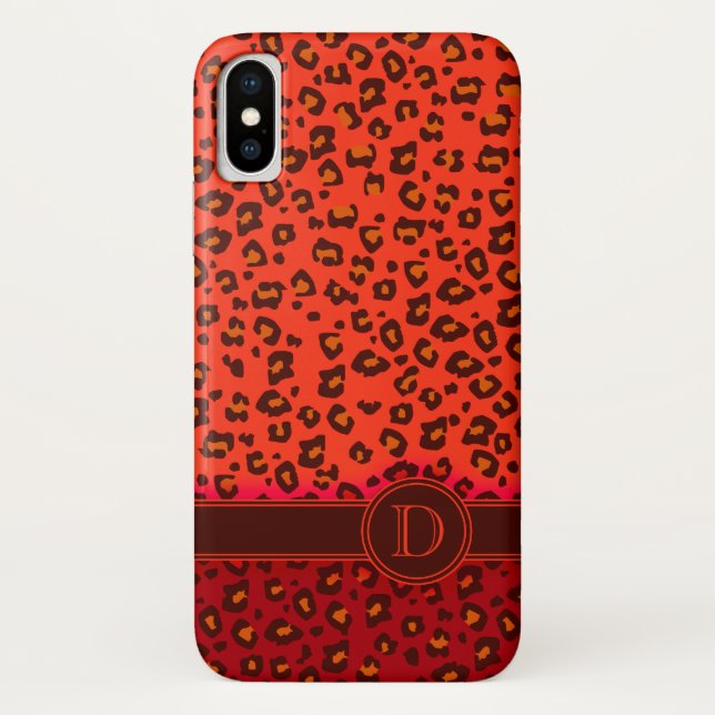 Coque iPhone X Coque iphone de monogramme Leopard poster de anima (Dos)