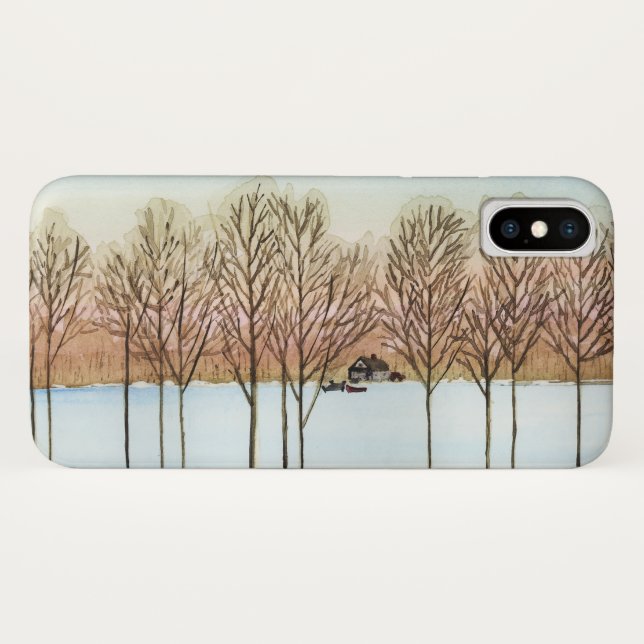 Coque iPhone X Coque iphone du lac Winter (Dos (Horizontal))