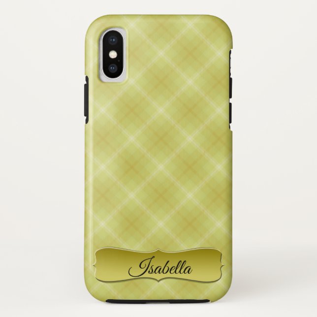 Coque iPhone X crème or jaune tatan (Dos)