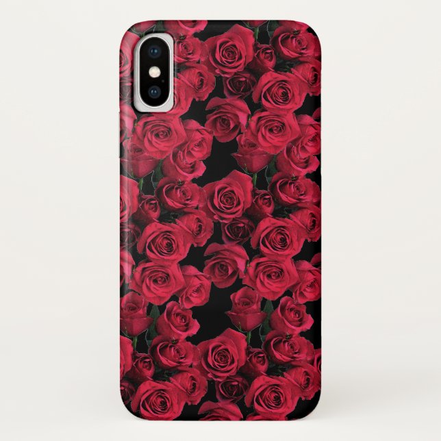 Coque iPhone X Fleurs du jardin de la Rose rouge Coque Floral iPh (Dos)
