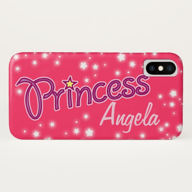 Coque iPhone X Les filles nommées princesse star coque iphone gra (Dos (Horizontal))
