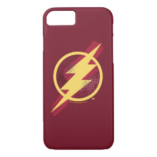 Coque iPhone 7 Ligue de Justice   Symbole Flash brosse et demi-to