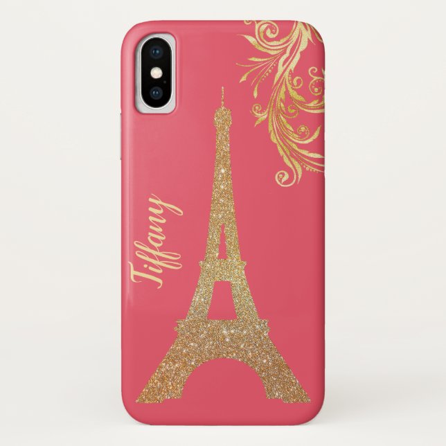 Coque Iphone X personnalisé Tour Eiffel (Dos)