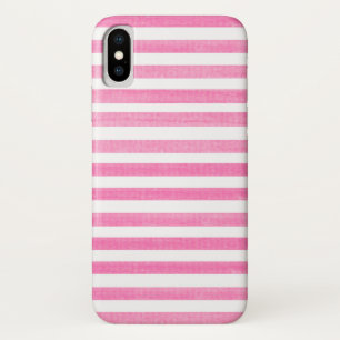 Coque iPhone X rose et blanc