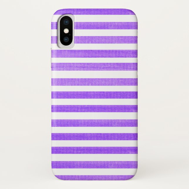 Coque iPhone X violet et blanc (Dos)