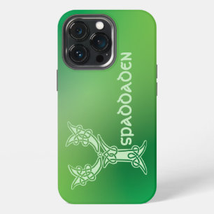 Etui iPhone 13 Pro Y majuscule décorative de nœud celtique du 16e siè
