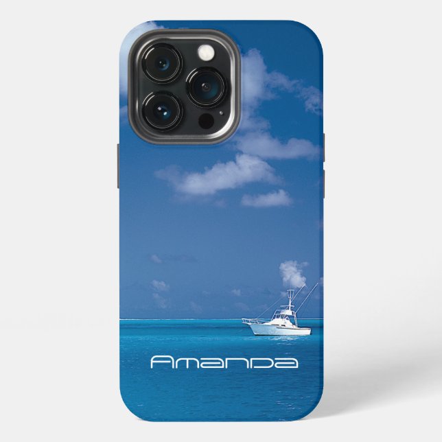 Coque iPhone Yachting dans le bleu (Dos)