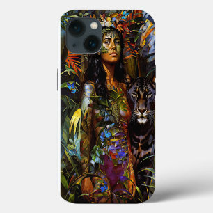 Etui iPhone 13 “Yaraquim” Jaguar Blossom - Femmes en Amazonie