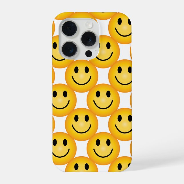 Coque iPhone Yellow Smiley Emoji Happy Face Phone Case (Verso)