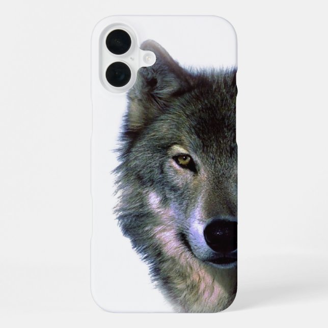Coque iPhone Yeux de Loup Gris (Verso)