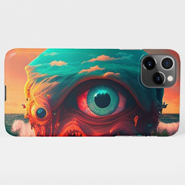Coque iPhone Yeux Ensanglantés (Dos Horizontal)