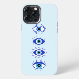 Etui iPhone 13 Pro Max Yeux mauvais bleus Énergie de méditation Hamsa My