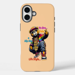 Coque iPhone 16 Plus « Yo Bro ! » Adoptez le style de vie HipHop - Ours