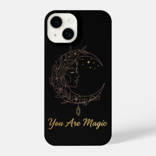 Coque Pour iPhone 14 You Are Magic - Celestial Moon Goddess Black