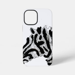 Coque iPhone 12 Mini Zèbre animal sauvage monochrome