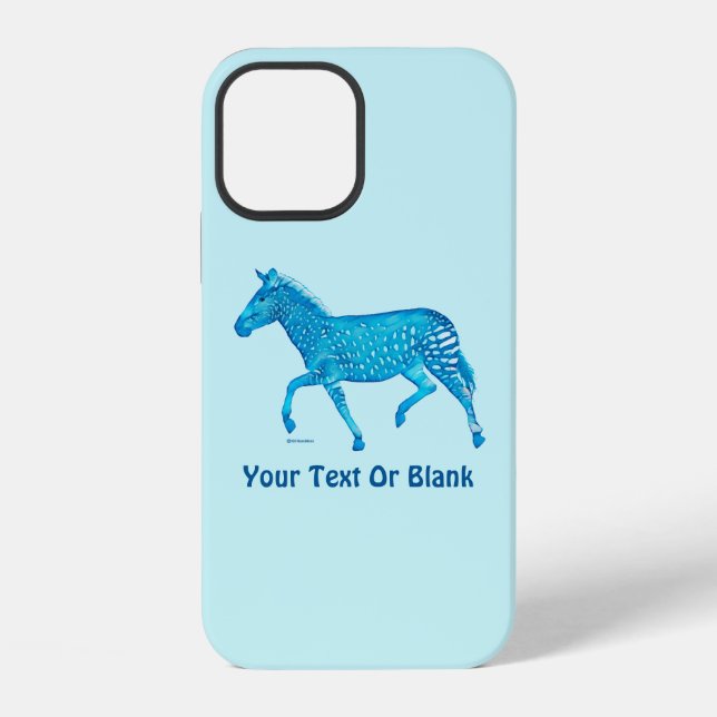 Coque iPhone Zèbre joli à pois - Bleu (Verso)