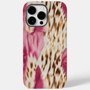 Coque Pour Pour iPhone 14 Pro Max Zèbre Rose Blanc Or Féminin Élégant