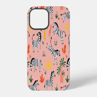 Zèbres de dessin animé motif transparent amusant