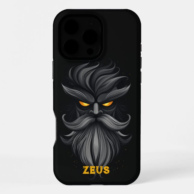 Coque iPhone Zeus Noir Fâché (Verso)