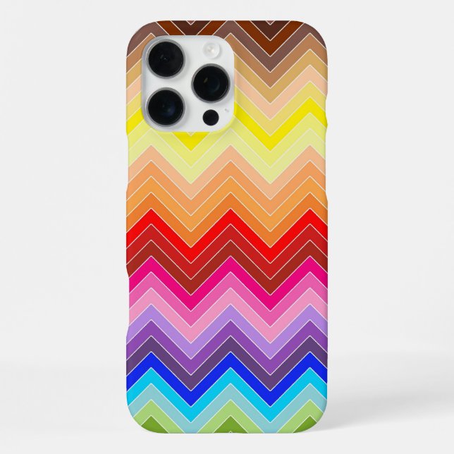 Coque iPhone Zig Zag Arc-en-ciel (Verso)