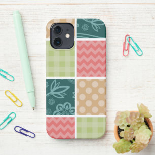 Coque iPhone 12 Zigzag, Chevron, En vichy, Pois, Patchwork