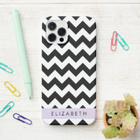 Zigzag noir et blanc, Motif Chevron, Votre nom