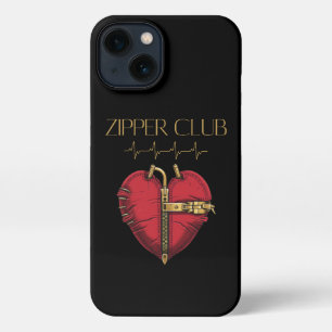 Etui iPhone 13 ZIPPER CLUB, greffe cardiaque, chirurgie à coeur o
