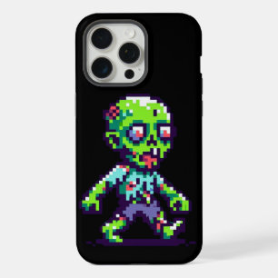 Coque iPhone 15 Pro Max zombie drôle Halloween 8 bits 