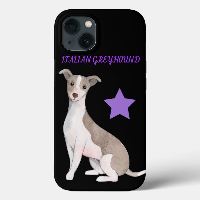 Coque ITALIEN GREYHOUND APPLE IPHONE 13. (Verso)