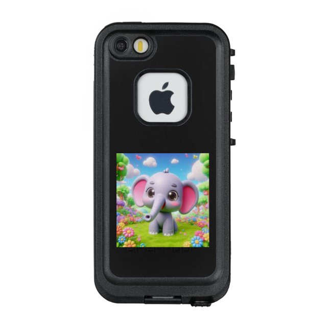 COQUE LifeProof POUR iPhone お花畑の中のゾウさん (Dos)