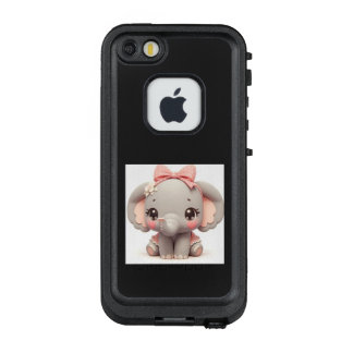 COQUE LifeProof FRÄ’ POUR iPhone SE/5/5s  ピンクのリボンと恋するエレファント