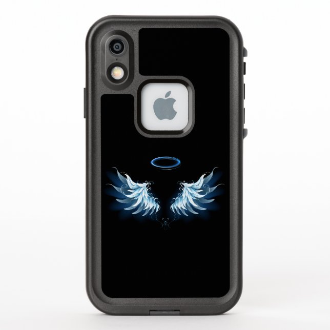 Coque LifeProof Pour iPhone Ailes d'angle brillant bleu sur arrière - plan noi (Dos)