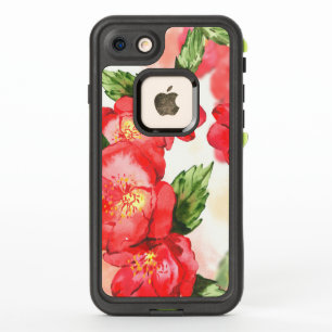 Aquarelle douce rouge et rose Roses avec verdure