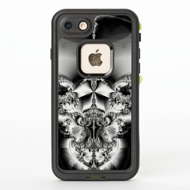 Coque LifeProof Pour iPhone Argent élégant et Abstrait noir (Dos)