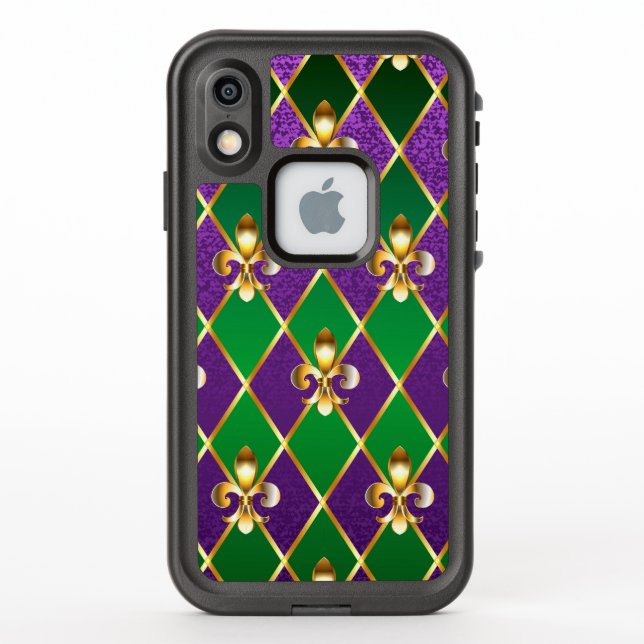 Coque LifeProof Pour iPhone Arrière - plan de bijoux Mardi Gras (Dos)