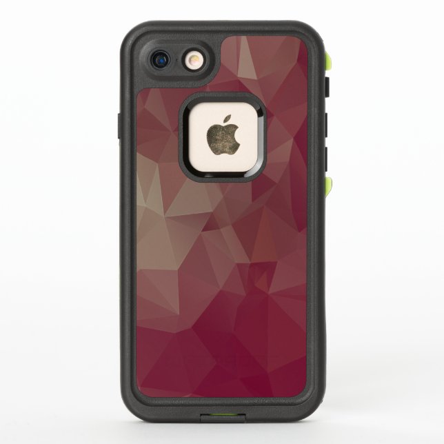 Coque LifeProof Pour iPhone Art pyramidal Abstrait rouge et rose (Dos)