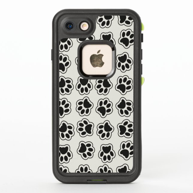 Coque LifeProof Pour iPhone Balles noires, Paws de chien, Paws de chat, Plan (Dos)