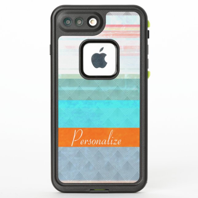 Coque LifeProof Pour iPhone Bandes Patinées et ombrées personnalisées (Dos)