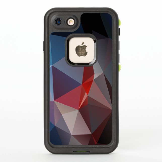 Coque LifeProof Pour iPhone Blues et rouges Pyramides Abstraites (Dos)