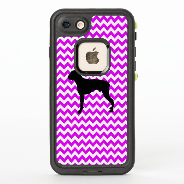 Coque LifeProof Pour iPhone Boxer Silhouette Vivid Pink Chevron (Dos)